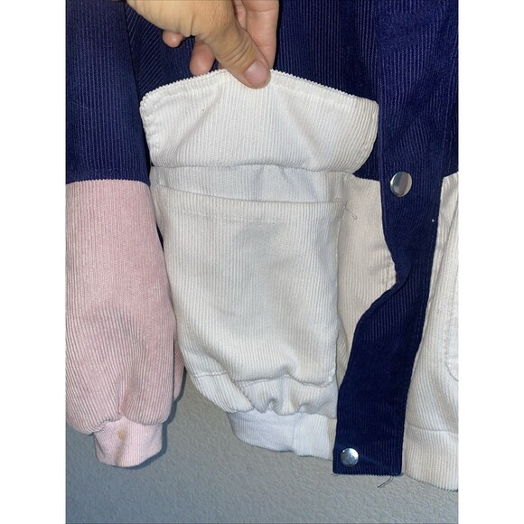 Corduroy Duality Jacket Streetwear Colorblock 90s Y2k Oversize Baggy Zip - Picture 3 of 9